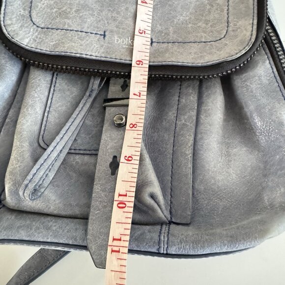Botkier Warren Leather Backpack Blue Drawstring Zipper Straps - Picture 10 of 13